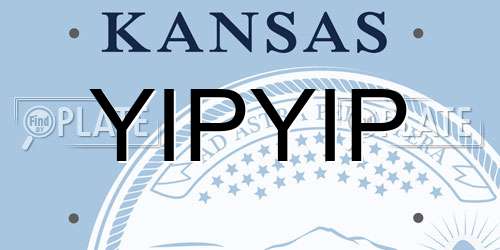 YIPYIP Kansas License Plate