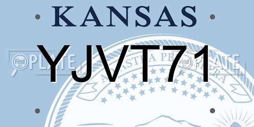 YJVT71 Kansas License Plate