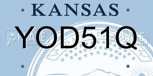 YOD51Q Kansas License Plate