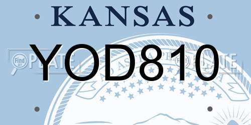 YOD810 Kansas License Plate