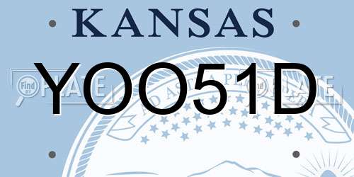 YOO51D Kansas License Plate