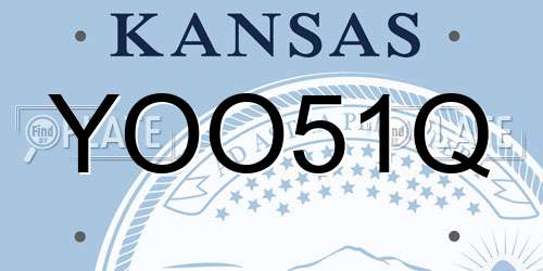 YOO51Q Kansas License Plate