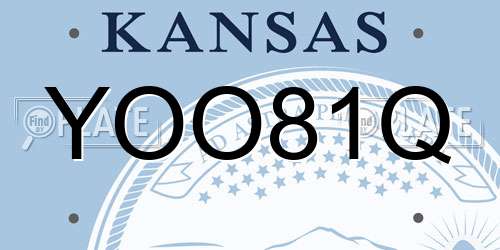 YOO81Q Kansas License Plate