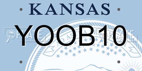 YOOB10 Kansas License Plate