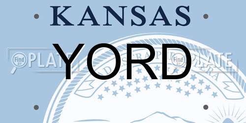 YORD Kansas License Plate