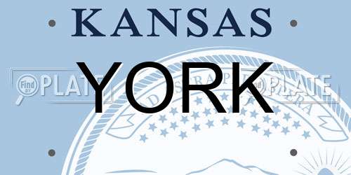 YORK Kansas License Plate