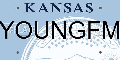 YOUNGFM Kansas License Plate