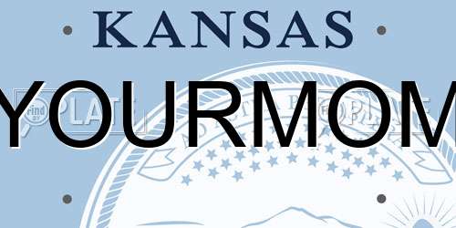 YOURMOM Kansas License Plate