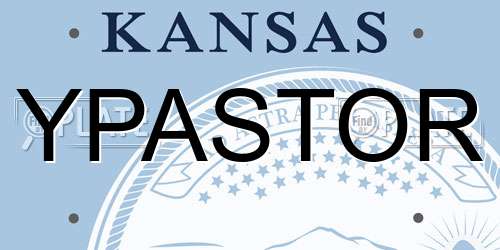 YPASTOR Kansas License Plate