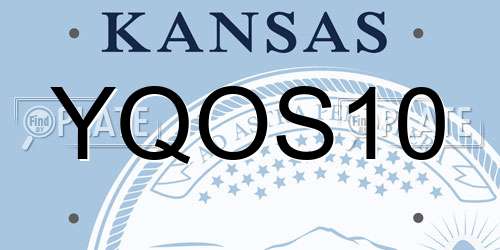 YQOS10 Kansas License Plate