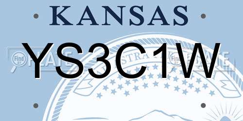 YS3C1W Kansas License Plate
