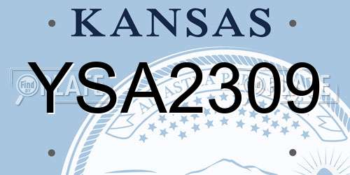 YSA2309 Kansas License Plate