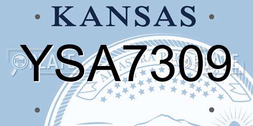 YSA7309 Kansas License Plate