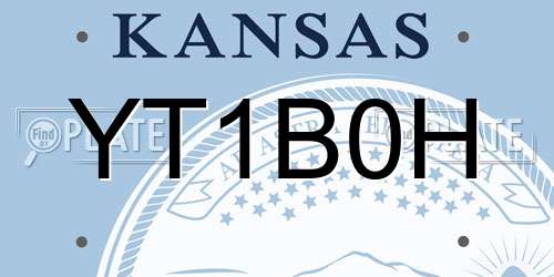 YT1B0H Kansas License Plate