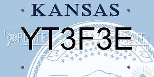 YT3F3E Kansas License Plate