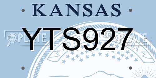 YTS927 Kansas License Plate