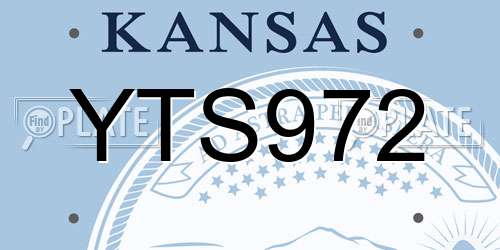 YTS972 Kansas License Plate