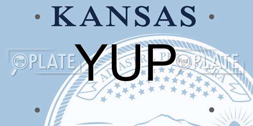 YUP Kansas License Plate