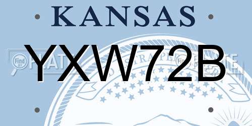 YXW72B Kansas License Plate