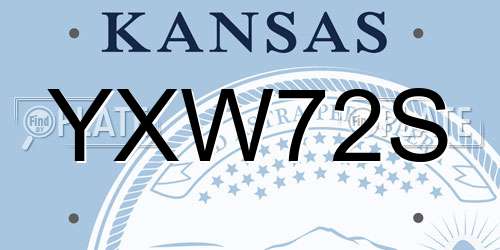 YXW72S Kansas License Plate