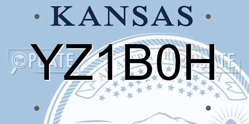 YZ1B0H Kansas License Plate