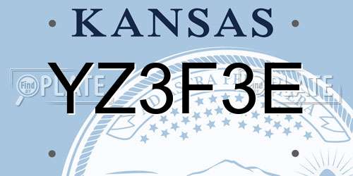 YZ3F3E Kansas License Plate