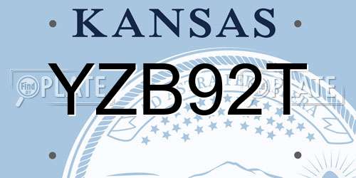 YZB92T Kansas License Plate