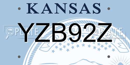 YZB92Z Kansas License Plate