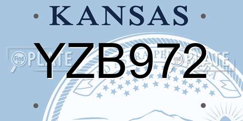 YZB972 Kansas License Plate
