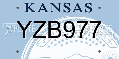 YZB977 Kansas License Plate