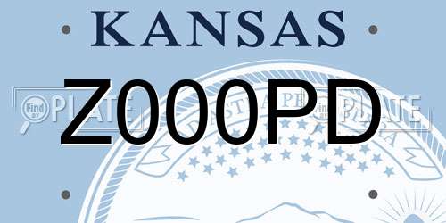 Z000PD Kansas License Plate