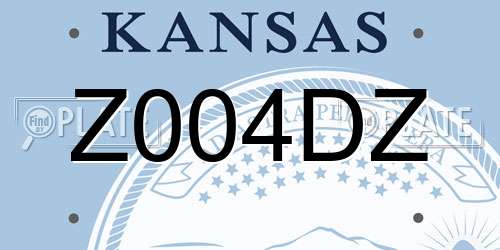 Z004DZ Kansas License Plate