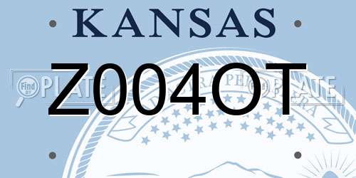 Z004OT Kansas License Plate