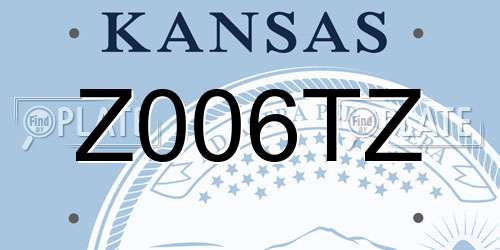 Z006TZ Kansas License Plate