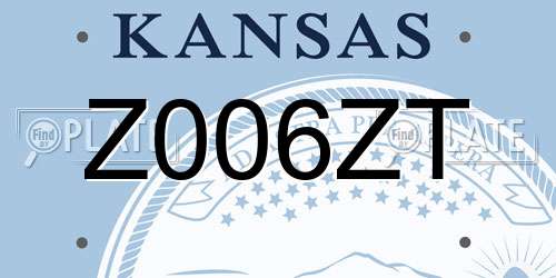 Z006ZT Kansas License Plate