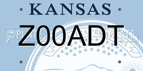 Z00ADT Kansas License Plate