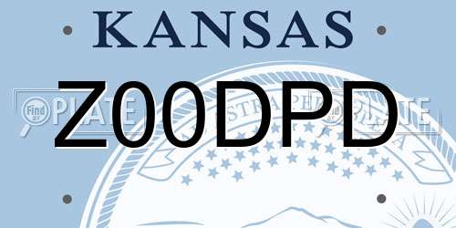 Z00DPD Kansas License Plate