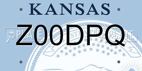 Z00DPQ Kansas License Plate