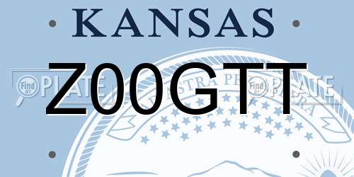 Z00GTT Kansas License Plate