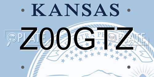 Z00GTZ Kansas License Plate