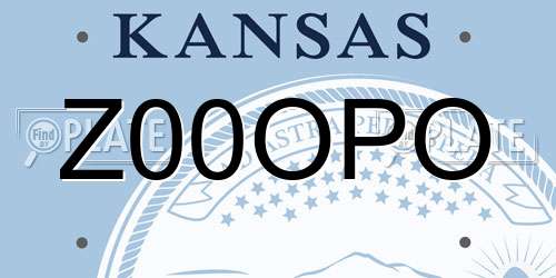 Z00OPO Kansas License Plate