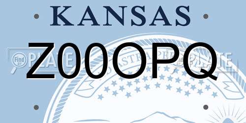Z00OPQ Kansas License Plate