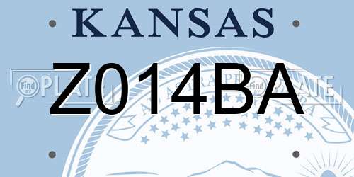 Z014BA Kansas License Plate
