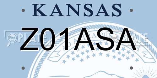 Z01ASA Kansas License Plate