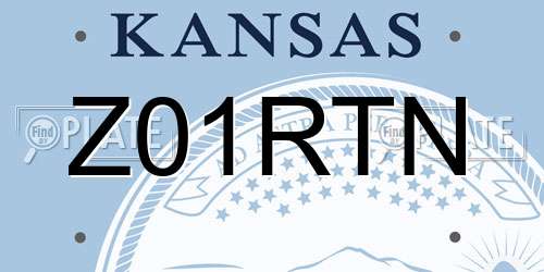 Z01RTN Kansas License Plate
