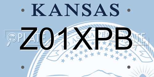 Z01XPB Kansas License Plate
