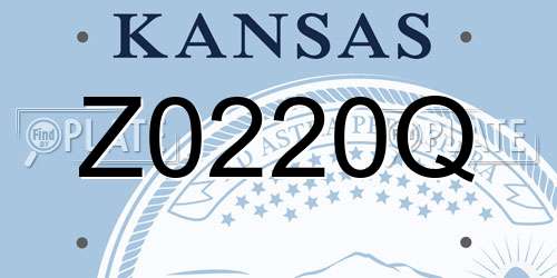 Z0220Q Kansas License Plate