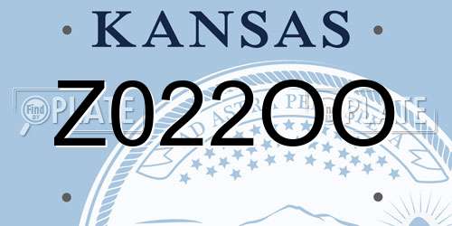 Z022OO Kansas License Plate