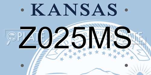 Z025MS Kansas License Plate