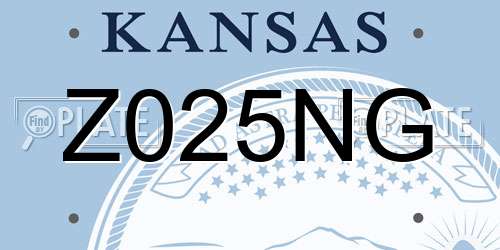 Z025NG Kansas License Plate